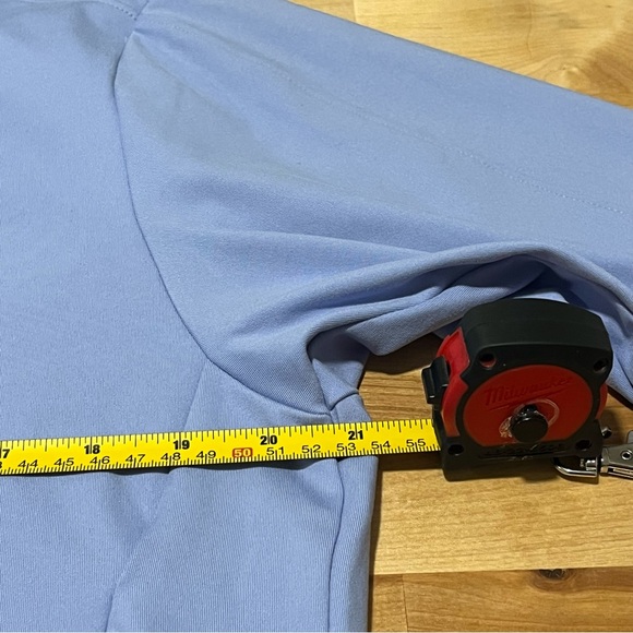 Adidas Light Blue 1/4 Zip Long Sleeve Pullover - Size Medium - KU Jayhawks Logo - Picture 10 of 14